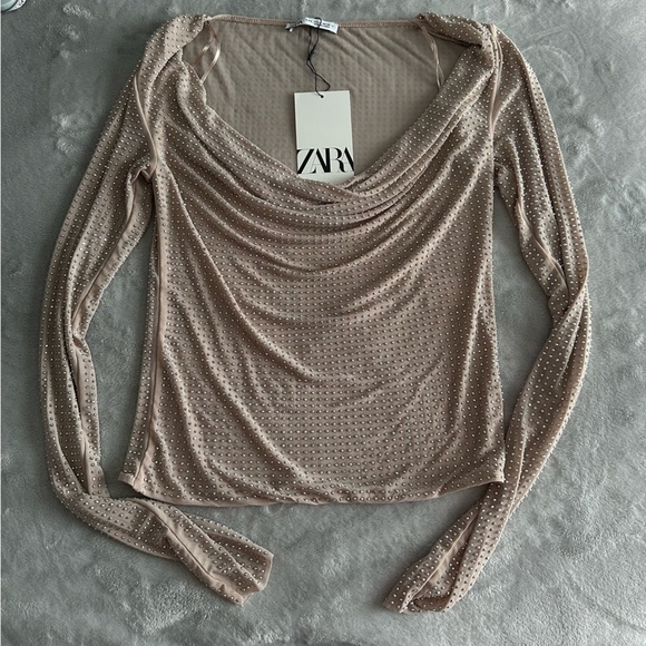Zara NWT Rhinestone Top - Picture 2 of 6